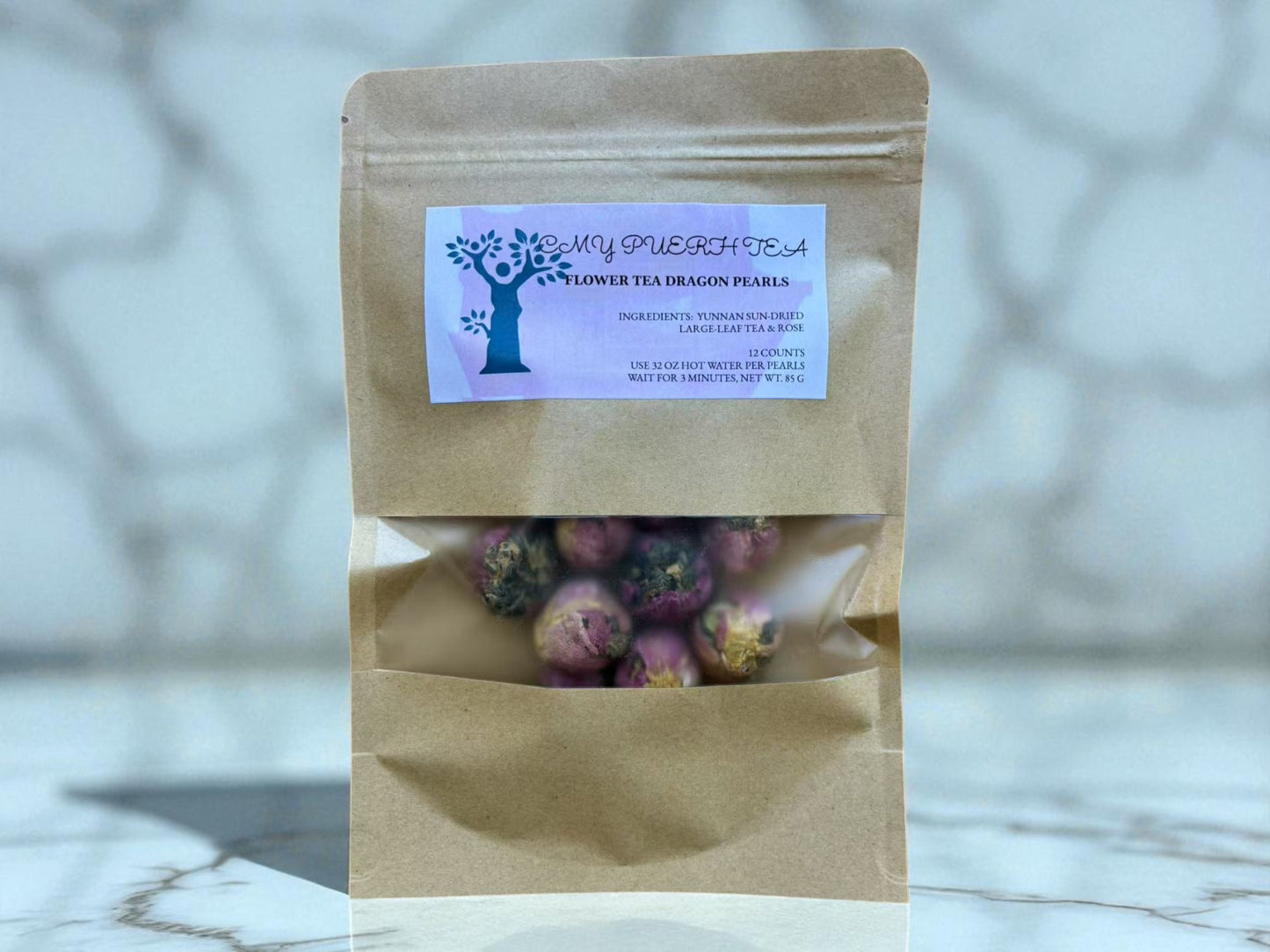 FLOWER TEA DRAGON PEARLS-ROSE